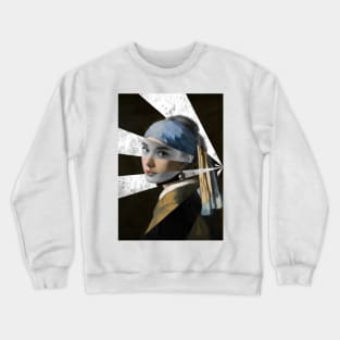 Girl with a Pearl Earring by Vermeer and Audrey H. Crewneck Sweatshirt